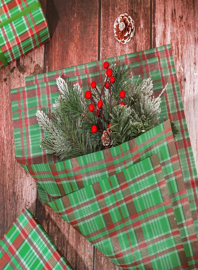 وولاين ورق تغليف هدايا بنقشة مربعات عيد الميلاد من والين، ١٠٠ ورقة، أحمر وأخضر، بنقشة مربعات الجاموس، ورق تغليف هدايا ريفي لعيد الميلاد، مناسب لأعياد الميلاد وحفلات الزفاف والعطلات، ١٣.٧ × ١٩.٦ بوصة - Image 4